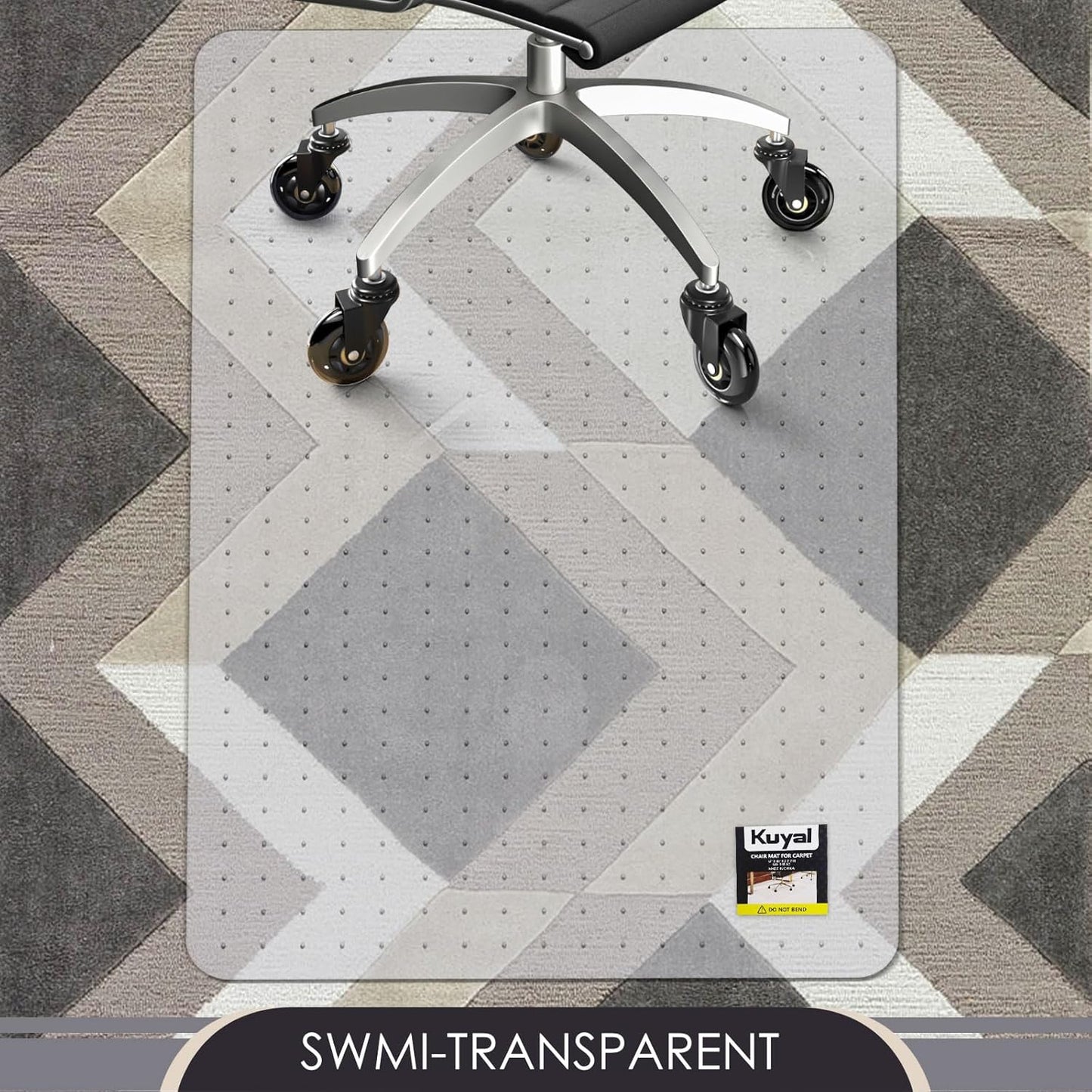 Kuyal Office Chair Mat for Carpet, 36x48 Clear Heavy Duty Computer Chair Mat, Under Desk Protector Carpeted Floors Mat, Easy Chair Movement,Ship Flat