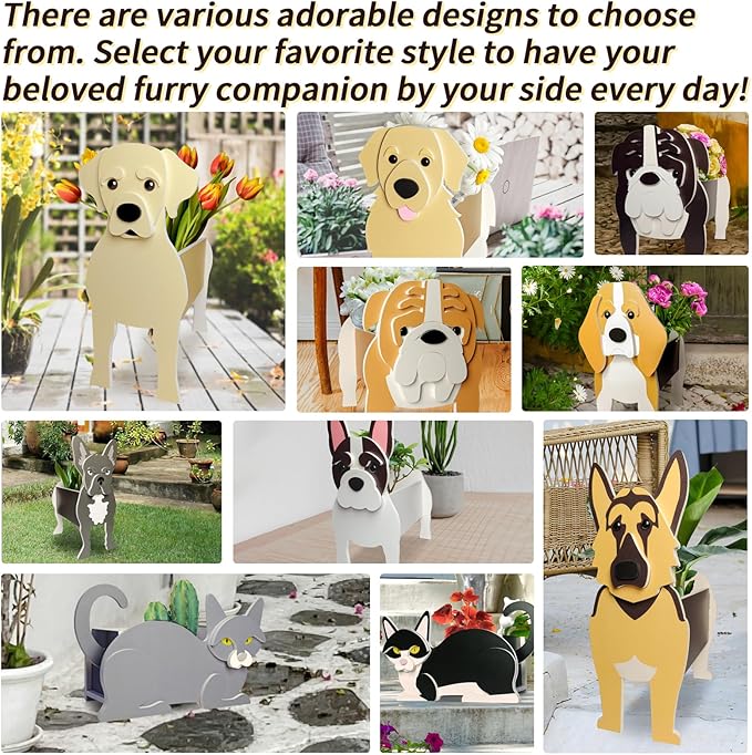 Black and White Cat Planter, Pet Shape Garden Pots Plant Pots for Indoor/Outdoor Gardens Decoration, Cute, Surprise Gifts/Souvenirs for Pet Lovers