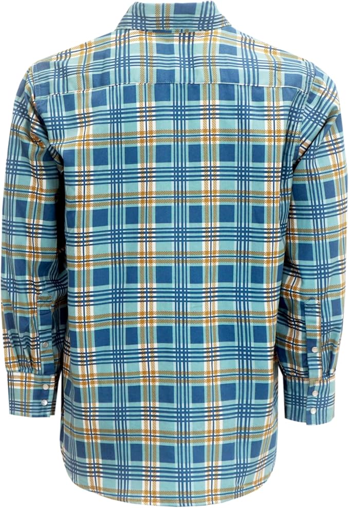 BOCOMAL FR Shirts for Men Printed Plaid Flame Resistant NFPA2112/CAT2 6.5oz Lightweight Fire Retardant Shirt