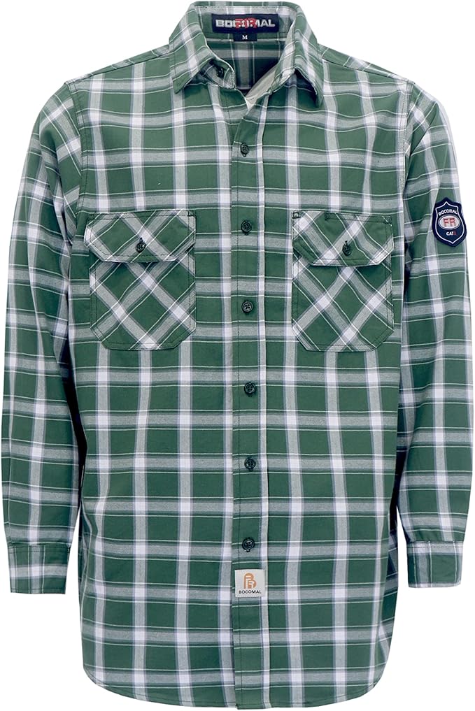BOCOMAL FR Shirts 6.25oz Lightweight Welding Shirts Flame Resistant Men's Fire Retardant Shirt