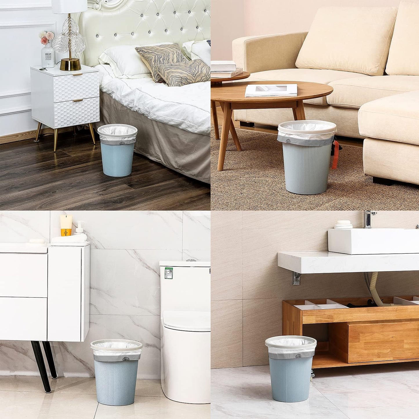 FORID Small Drawstring Trash Bags - 2.6 Gallon White Garbage Bags 240 Count, Durable & Thick Bags, Multipurpose Use