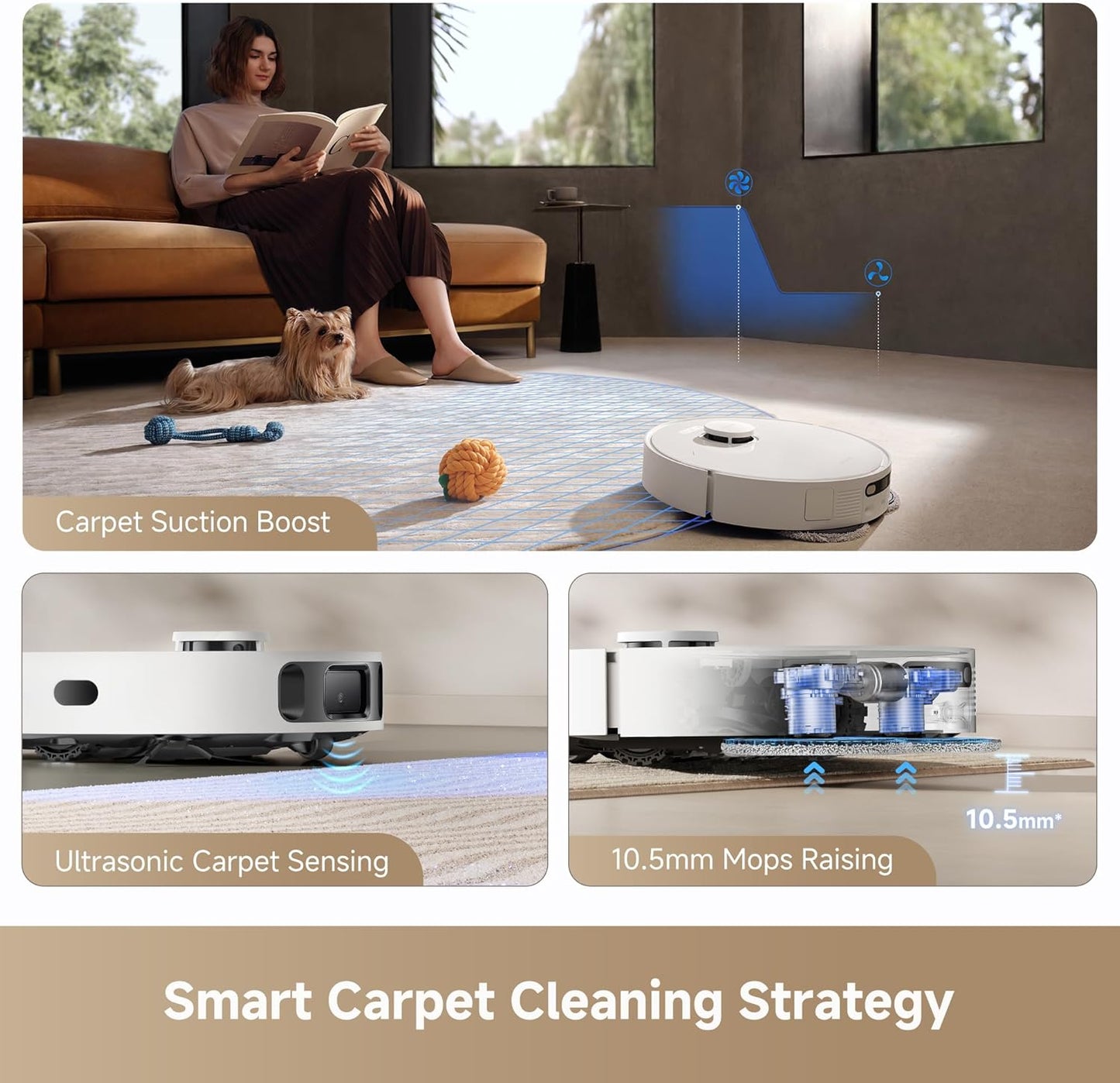 DREAME L40s Ultra CE Robot Vacuum and Mop Combo with Self-Emptying Dock, 13,000Pa Suction, Mop Self-Cleaning and Auto-Raising, Ultrasonic Carpet Sensing, Ideal for Pet Hair, Carpet and Hard Floors