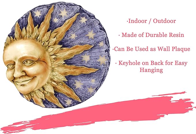 Spoontiques - Garden Décor - Celestial Glow Stepping Stone - Decorative Stone for Garden