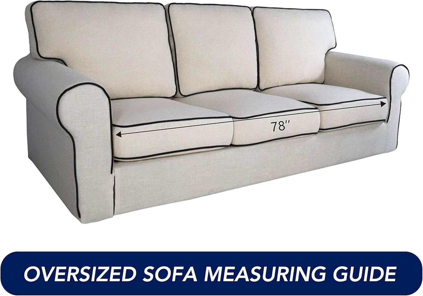 PureFit Reversible Quilted Sofa Cover, Water Resistant Slipcover Furniture Protector, Washable Couch Cover with Non Slip Foam and Elastic Straps for Kids, Pets (X Large, Dark Gray/Beige)