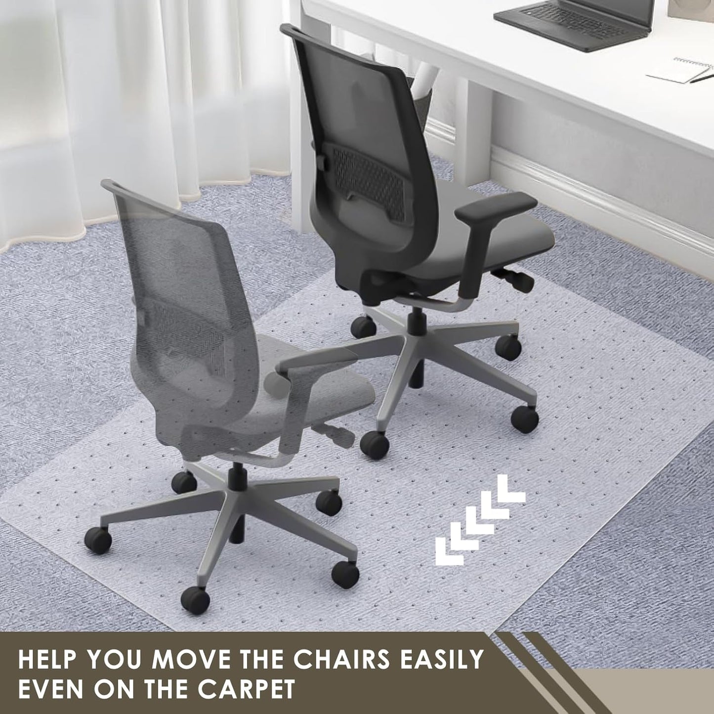 Azadx Heavy Duty Office Chair Mat for Carpet 32" x 55" Hard Material Chair Mat for Carpeted Floor Slip Resistant Carpet Protector for Home Office Easy Glide Desk Floor Mat for Office Chair on Carpets