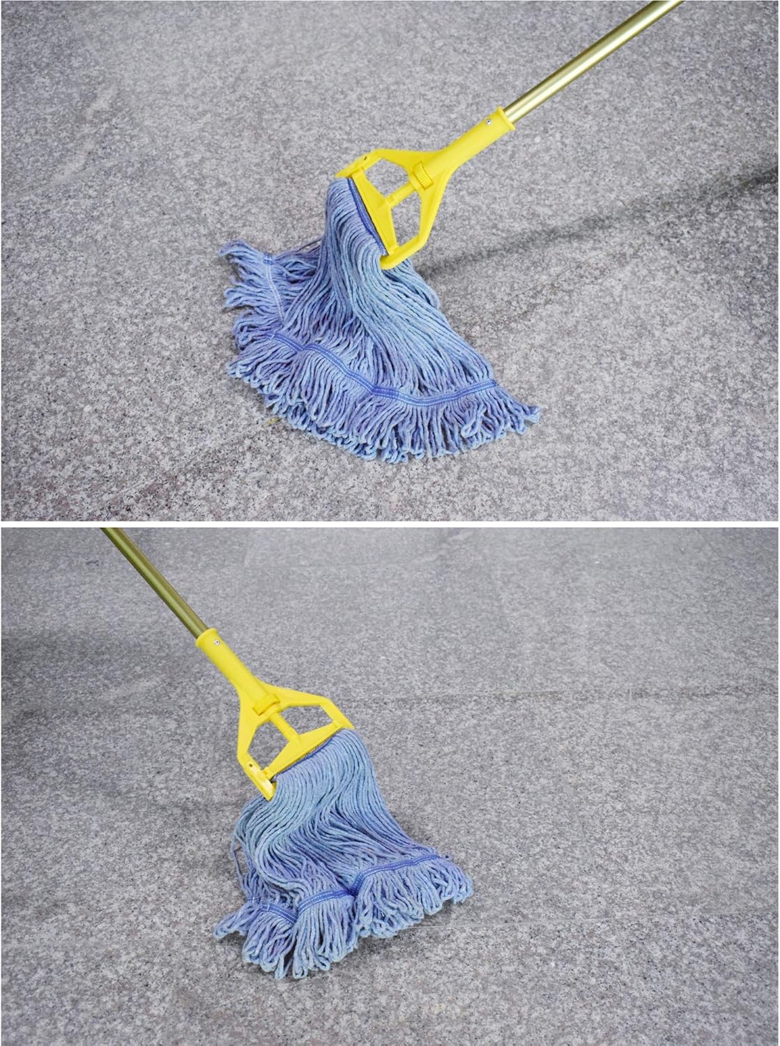 String Mop Heads Replacement Heavy Duty Commercial Grade Blue Cotton Looped End Wet Industrial Cleaning Mop Head Refills (1, Large)