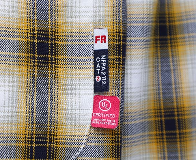BOCOMAL FR Shirts Flame Resistant 100% C NFPA2112 7.5oz Men's Fire Retardant Welding Shirt