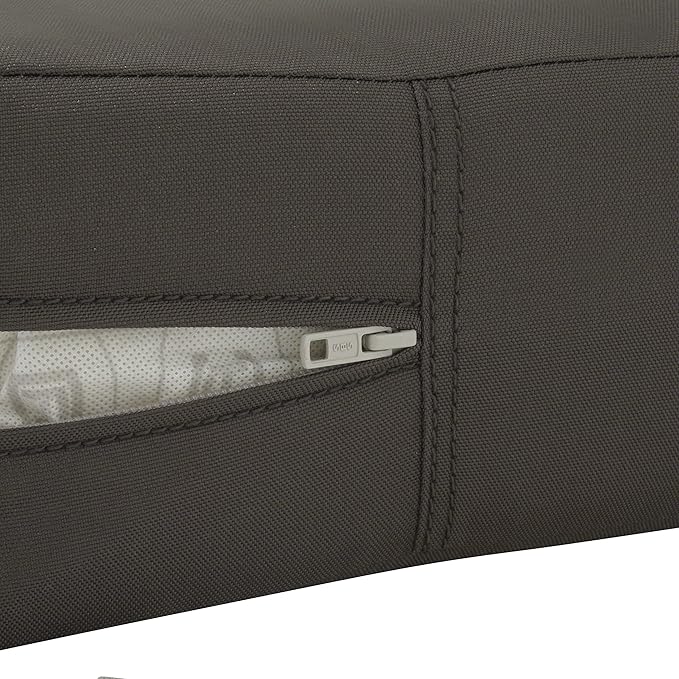 Classic Accessories Ravenna Water-Resistant 21 x 19 x 5 Inch Patio Seat Cushion, Espresso, Patio Loveseat Cushion