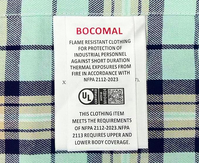 BOCOMAL FR Shirts 6.25oz Lightweight Welding Shirts Flame Resistant Men's Fire Retardant Shirt