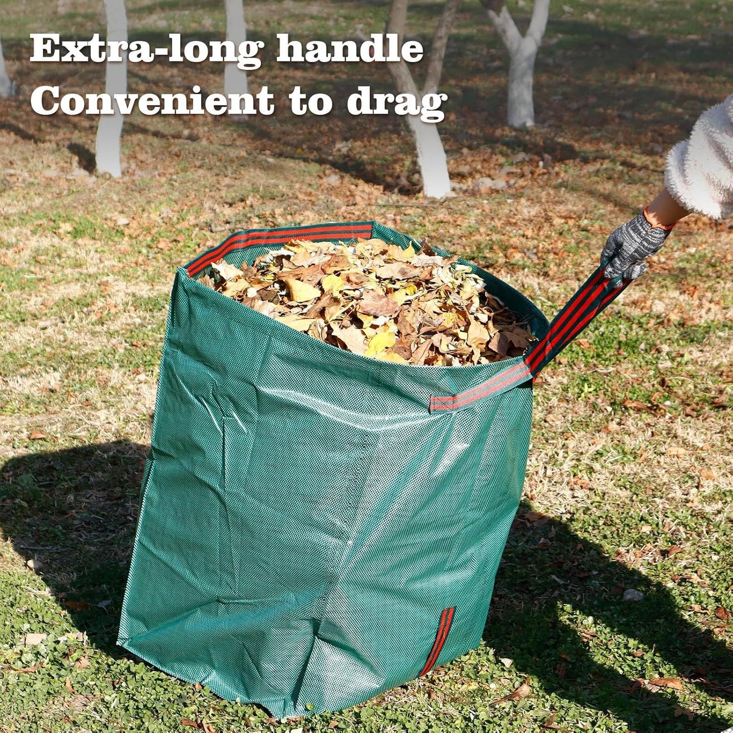 72 gallon Leaf Collector bags,4-Pack Yard Waste Bags,Large Dustpan-Type Lawn Bags, Leaf Bags for leaf vacuum Yard Debris,Grass Clippings,Collapsible Trash Can for Parties,Laundry,Camping