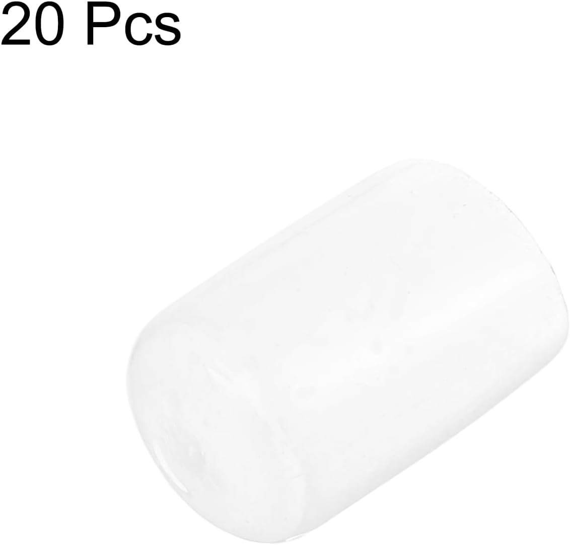 uxcell 20pcs Rubber End Caps Protective Caps 14mm ID Vinyl PVC Round Tube Bolt Cap Cover Screw Thread Protectors, Clear