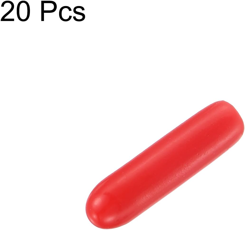 uxcell 20pcs Rubber End Caps 1.8mm ID Vinyl Round Tube Bolt Cap Cover Thread Protectors Red