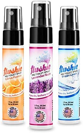 Flushie Pre-Toilet Sprays for Poop Travel Size Toiletries Bathroom Spray for Poop Spray for Toilet Deodorizer Traveling Essentials Poop deodorizer Poop Odor eliminator