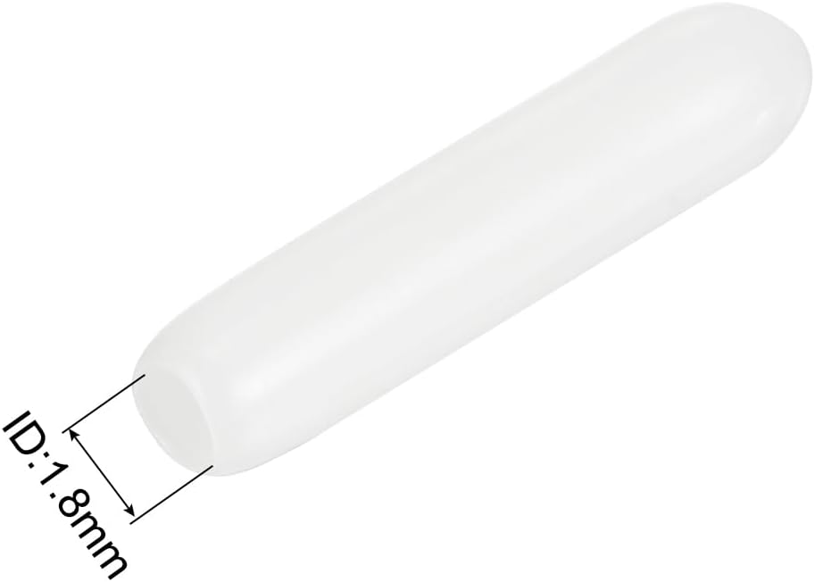 uxcell 20pcs Rubber End Caps 1.8mm ID Vinyl Round Tube Bolt Cap Cover Thread Protectors White