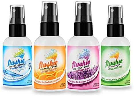Flushie Pre-Toilet Spray for Poop Travel Size Toiletries Bathroom Spray for Poop Spray for Toilet Deodorizer Traveling Essentials Poop deodorizer Poop Odor eliminator 4oz (Lavender, 1 Pack)