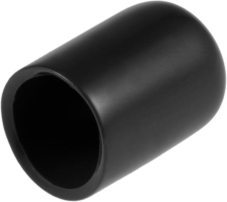 uxcell 20pcs Rubber End Caps 12mm ID Vinyl Round Tube Bolt Cap Cover Thread Protectors Black