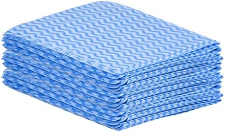 Superio Handy Wipes for Kitchen - Blue Reusable Multi-Purpose Heavy-Duty Cleaning Cloth for House, Bathroom, and Office. Disposable Dish Towel (15)