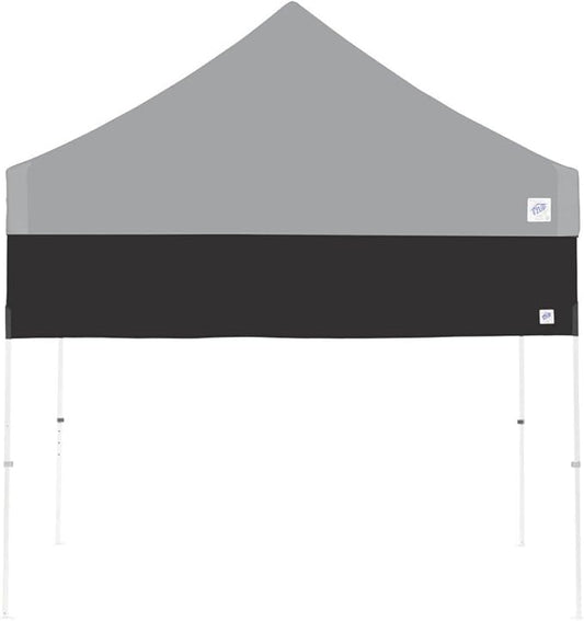 E-Z UP Recreational Half Wall, Fits Straight Leg 10' x 10' Canopy, Truss Clips and Storage Bag, Black