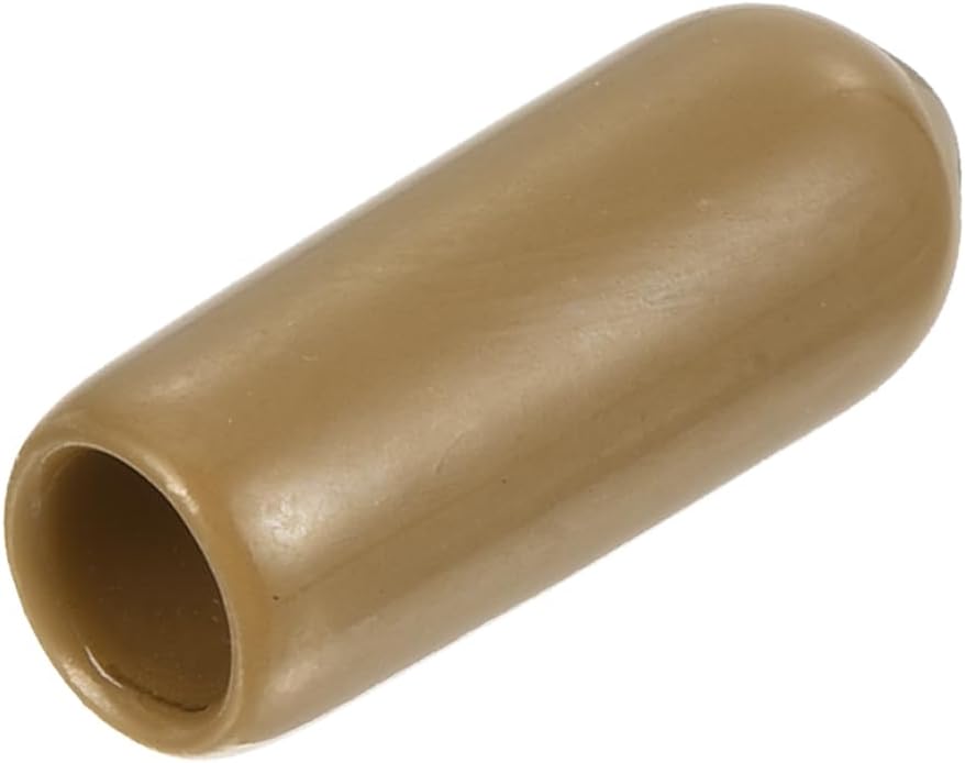 uxcell 20pcs Rubber End Caps 5mm(3/16") ID Vinyl PVC Round Tube Bolt Cap Cover Screw Thread Protectors Light Brown