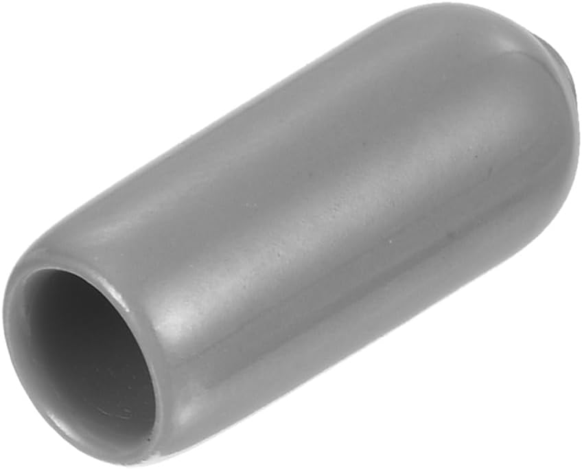 uxcell 20pcs Rubber End Caps Protective Caps 5.5mm ID Vinyl PVC Round Tube Bolt Cap Cover Screw Thread Protectors, Light Grey