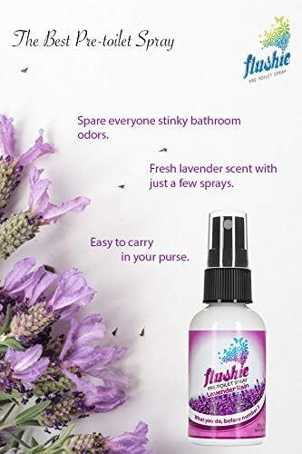 Flushie Pre-Toilet Spray for Toilet Odor Deodorizer... (Lavender, 2-pack)