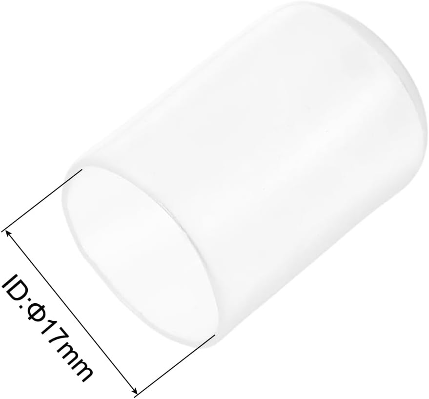 uxcell 20pcs Rubber End Caps Protective Caps 17mm ID Vinyl PVC Round Tube Bolt Cap Cover Screw Thread Protectors, Clear