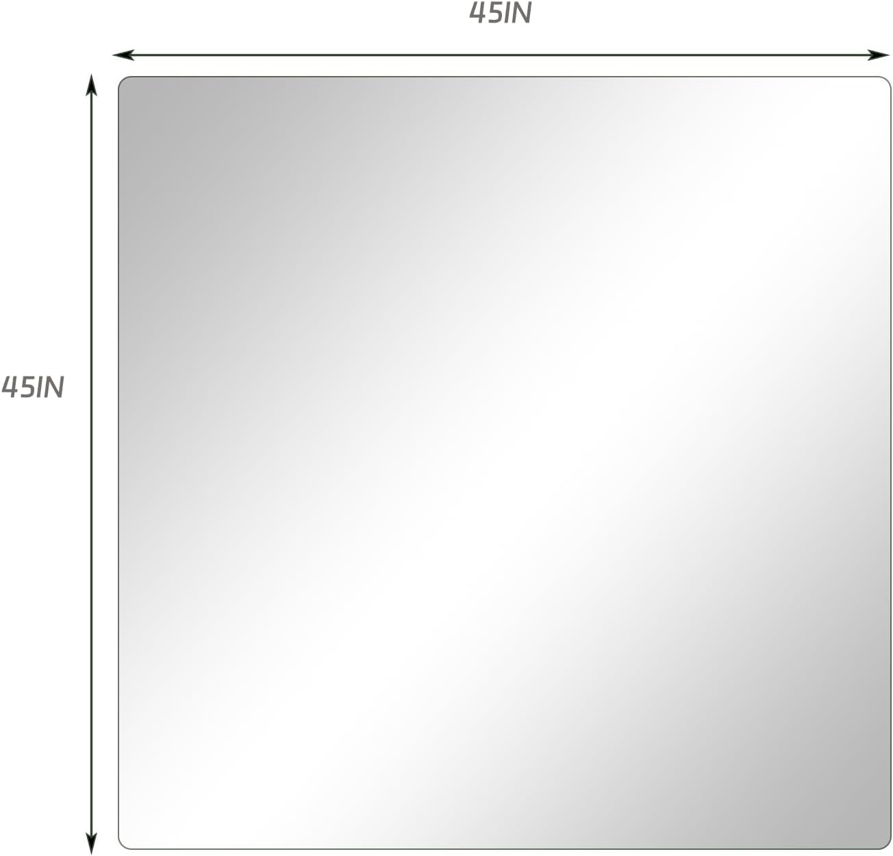 GLSLAND 46"x46" Tempered Glass Chair Mat Square Heavy-Duty Floor Protector for Carpet & Hard Floors Scratch-Resistant Office Computer Desk Mat 1/5" Clear