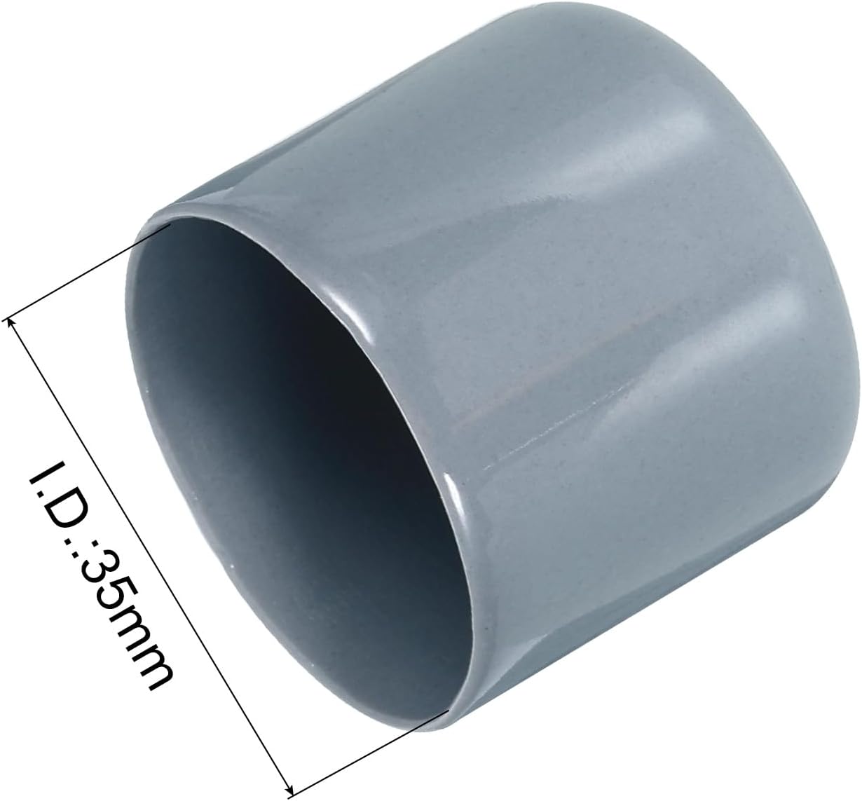uxcell 20pcs Rubber End Caps 35mm ID Vinyl PVC Round Tube Bolt Cap Cover Screw Thread Protectors Grey