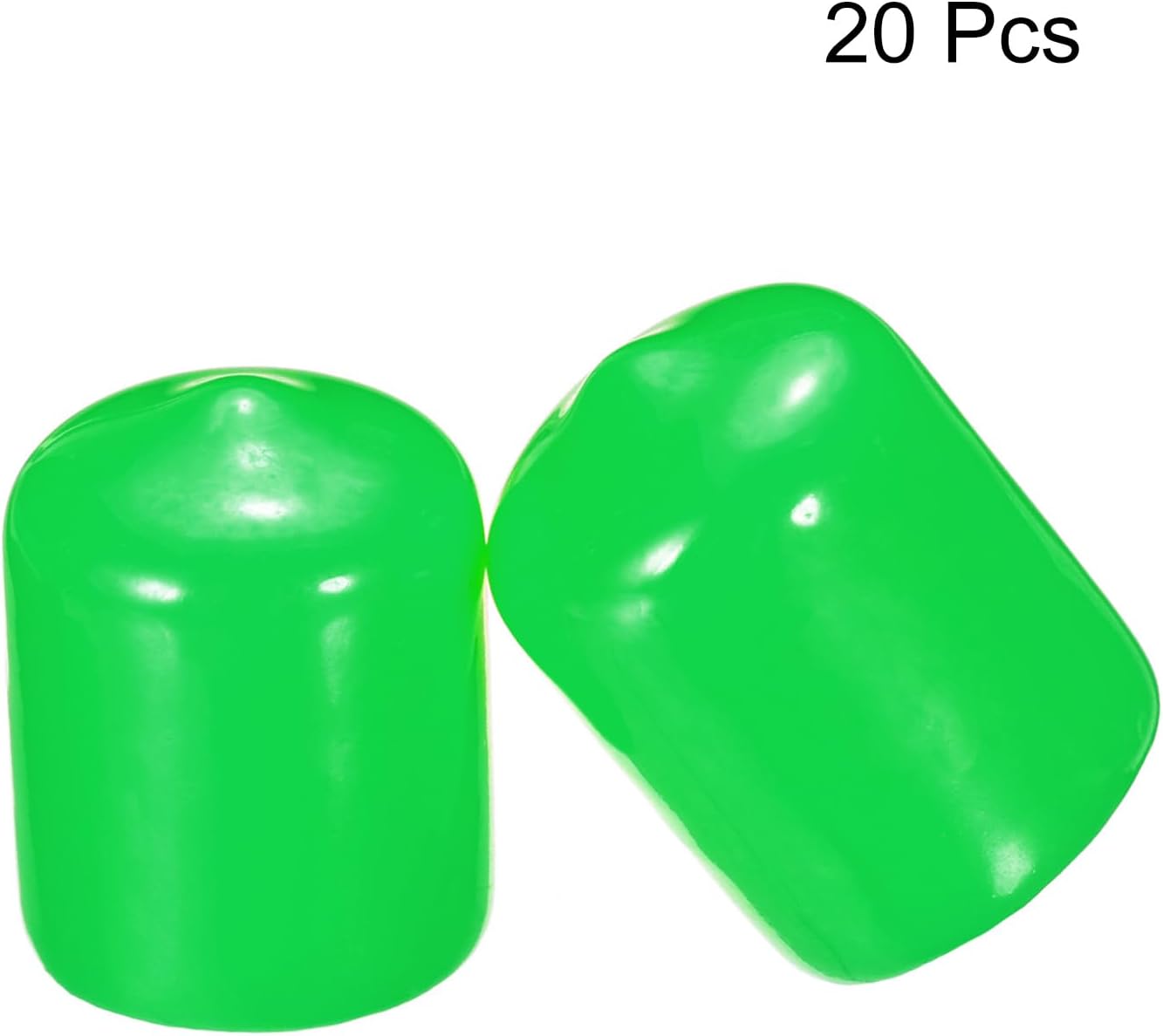 uxcell 20pcs Rubber End Caps 16mm(5/8") ID Vinyl PVC Round Tube Bolt Cap Cover Screw Thread Protectors Green