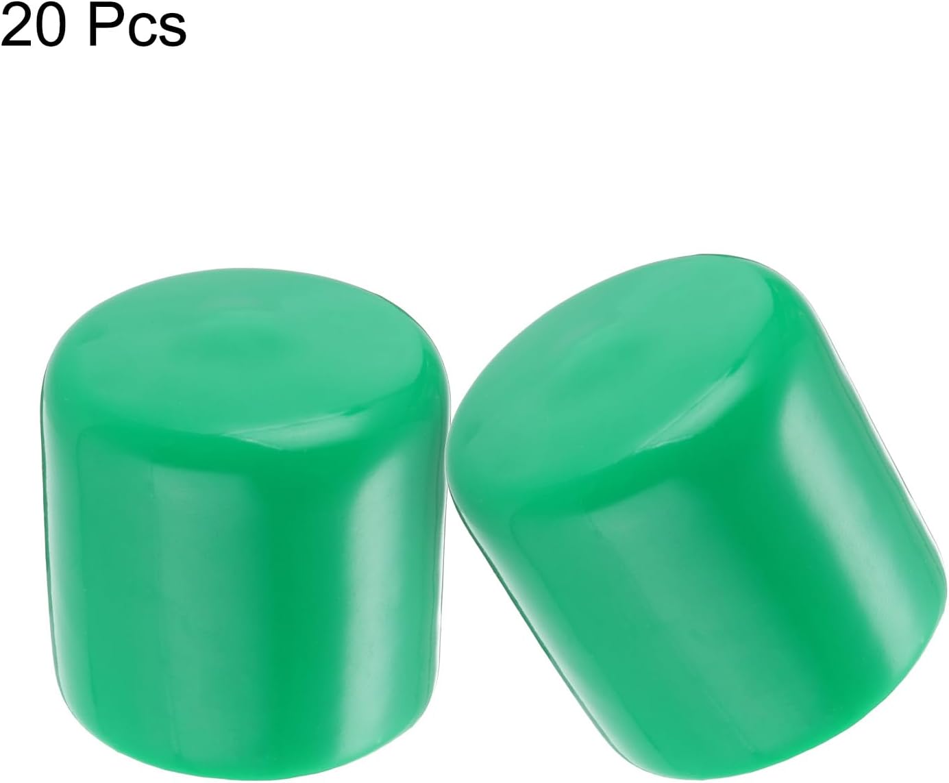 uxcell 20pcs Rubber End Caps 33mm(1 5/16") ID Vinyl PVC Round Tube Bolt Cap Cover Screw Thread Protectors Dark Green