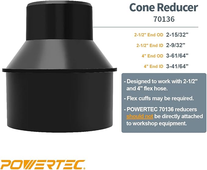 POWERTEC 4" Dust Collection Fittings Network with Dust Hose Splice, Blast Gates, Pipes, Elbow, Y-fittings, Mounting Brackets, Dust Port Adapter for 1-3/4" ~ 2-1/2" Port & 4" to 2-1/2" Hose Reducer