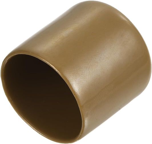 uxcell 20pcs Rubber End Caps 26mm(1 Inch) ID Vinyl PVC Round Tube Bolt Cap Cover Screw Thread Protectors Light Brown