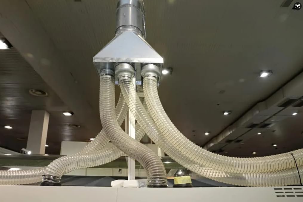 Dust Collection Hose 2-1/2 in × 10 ft Heavy Duty Clear Flexible PVC Reinforced Thicken Helix Suction Discharge Corrugated Pipe Hose for Fume Dust Collector Fitting Wood Chip Saw (2.5 inch hose)