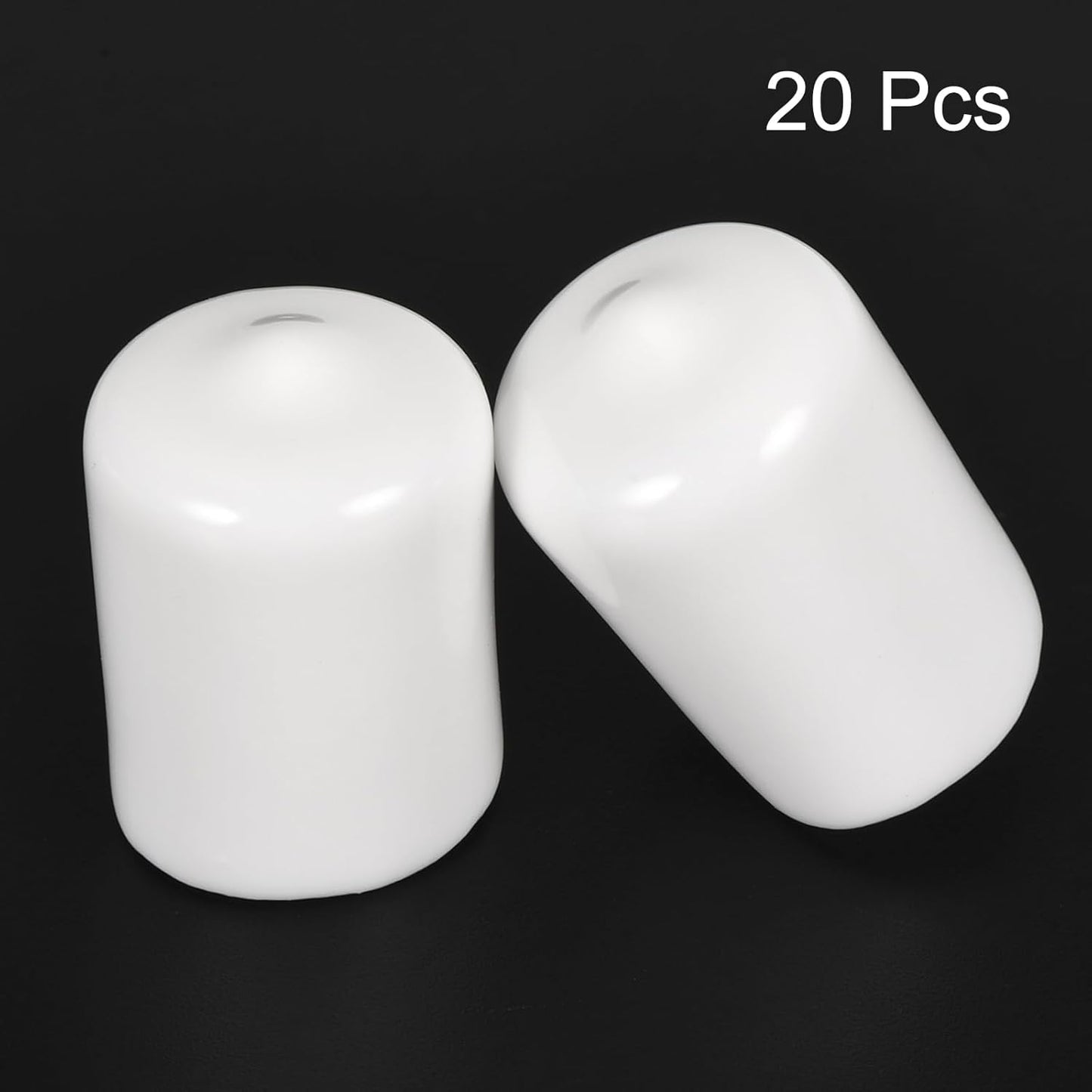 uxcell 20pcs Rubber End Caps 15mm ID Vinyl Round End Cap Cover Screw Thread Protectors White
