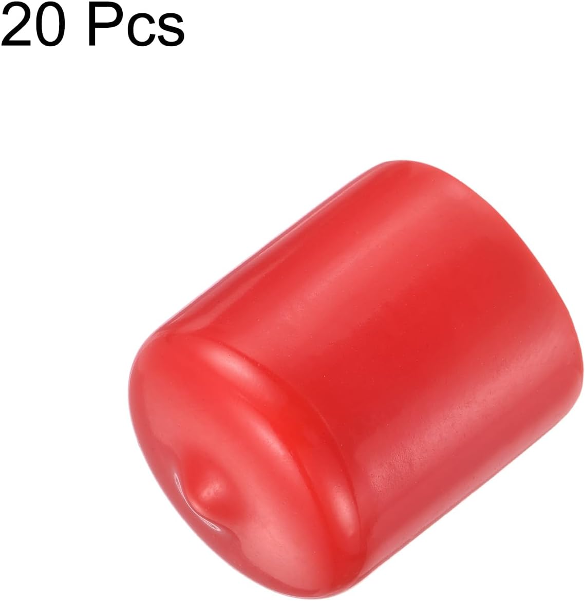 uxcell 20pcs Rubber End Caps 25mm ID Vinyl Round Tube Bolt Cap Cover Thread Protectors Red