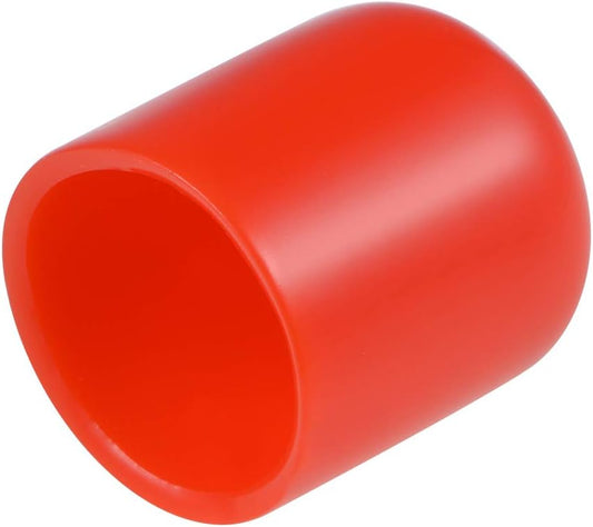 uxcell 20pcs Rubber End Caps 19mm ID Vinyl Round Tube Bolt Cap Cover Thread Protectors Red