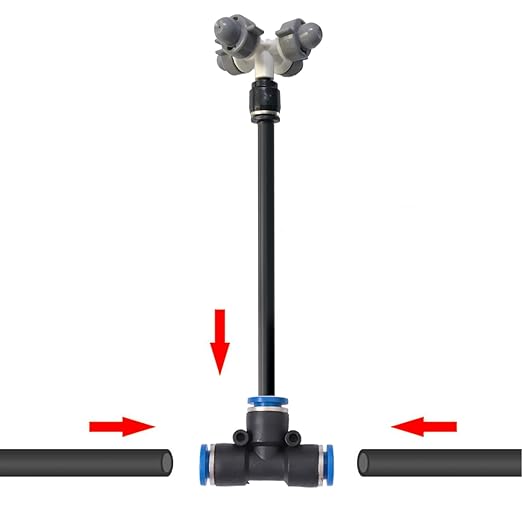 New drip Irrigation kit, Automatic Garden Watering System, Quick Connector and 360-degree Bending Dropper atomizing Copper Nozzle, Garden Plant Lawn Courtyard Watering System. (Cross Atomization)