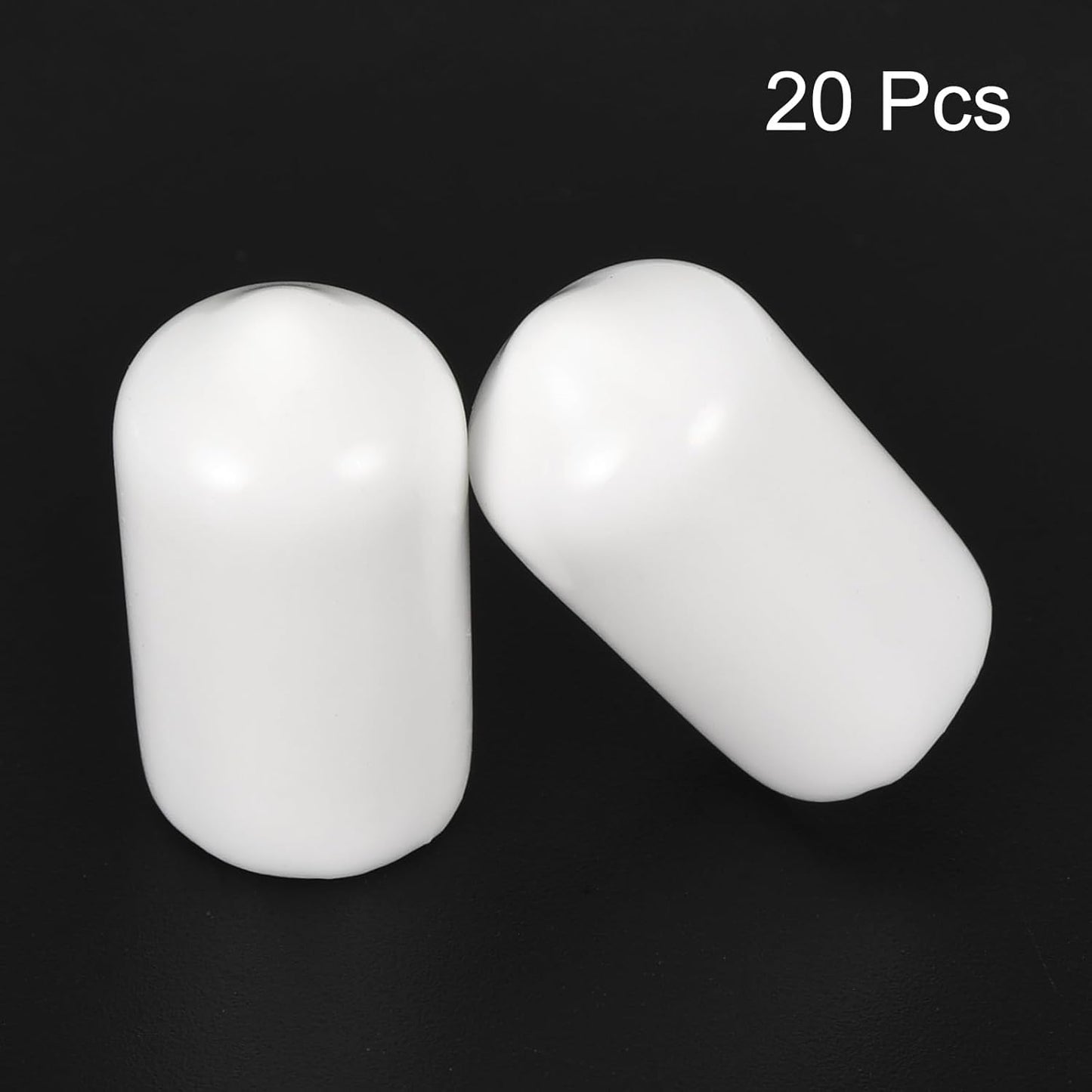 uxcell 20pcs Rubber End Caps 9mm ID Vinyl Round End Cap Cover Screw Thread Protectors White