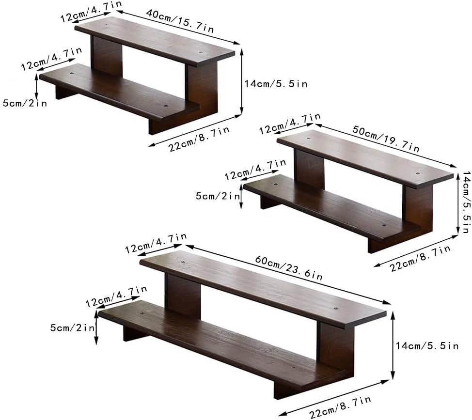 2 Tier Wood Desktop Ladder Storage Rack, Bamboo Wooden Storage Shelf for Kitchen Countertop, Spice Rack for Cabinet, for Mugs, Cream, Syrup, Cups, Spices, Kitchen Condiments (60cm)
