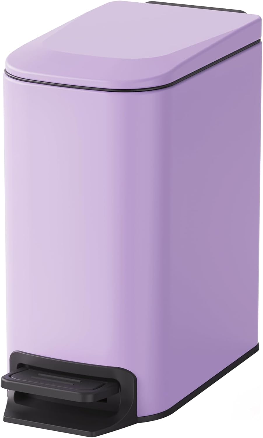 Cesun Small Bathroom Trash Can with Lid Soft Close, Step Pedal, 6 Liter / 1.6 Gallon Stainless Steel Garbage Can with Removable Inner Bucket, Anti-Fingerprint Finish (Purple)