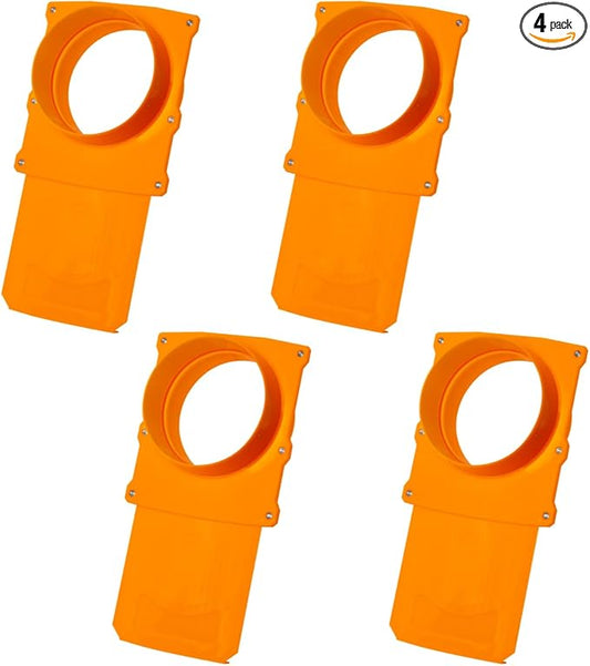 POWERTEC 6 Inch Blast Gate, Anti-Clog & Easy-Clearing Blast Gate for Dust Collector & Dust Collection Fittings, 4PK (70385-P4)