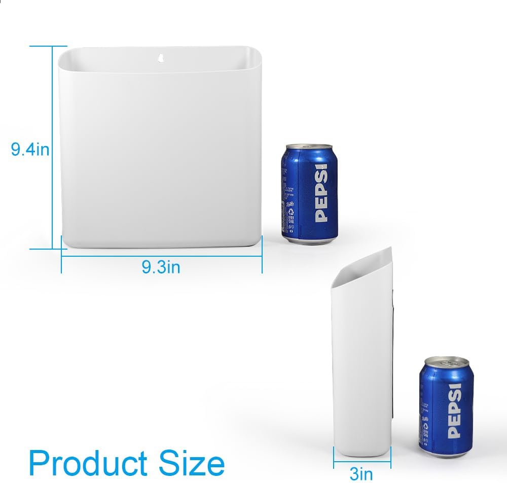 Picowe Magnetic Laundry Storage, Large Lint Holder Bin, Space-Saving Trash Container Hanging on Dryer, Washer or Wall Mount (Gray White)