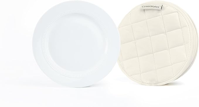 Covermates Keepsakes - Quilted Divider Set - Set of 4 - Scratch & Breakage Protection - Stain Resistant - Machine Washable - China Storage, Cream