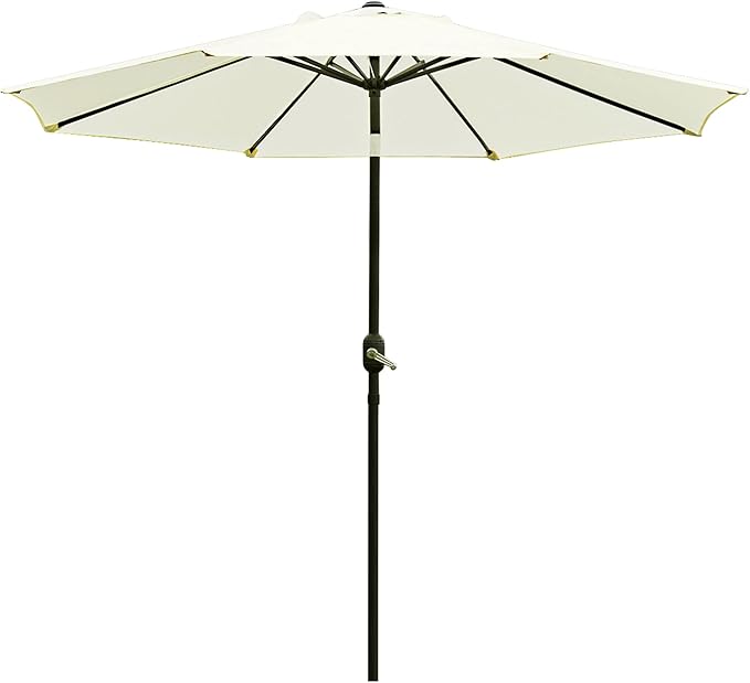 Sunnyglade 9' Patio Umbrella Outdoor Table Umbrella with 8 Sturdy Ribs (Beige)