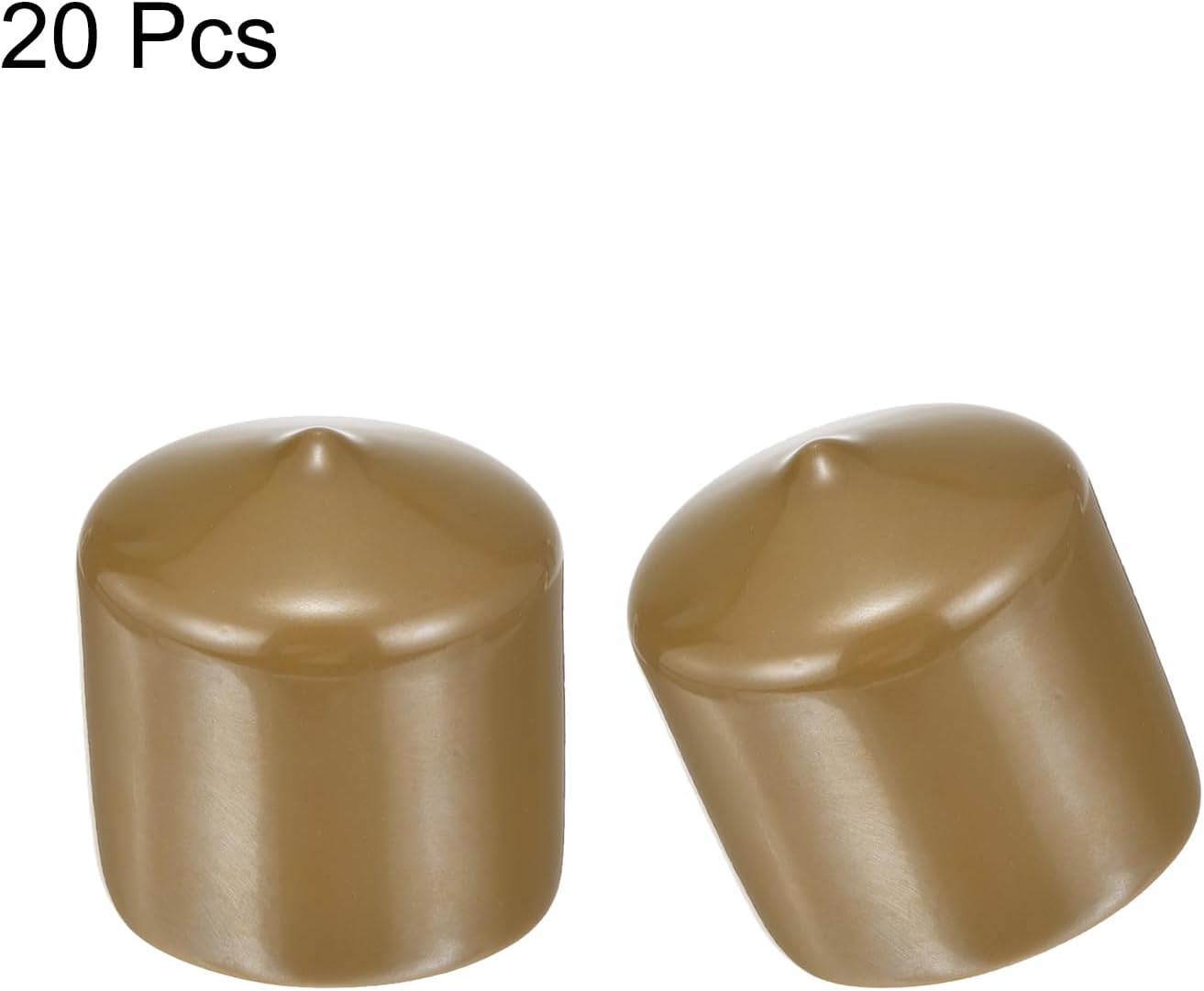 uxcell 20pcs Rubber End Caps 36mm ID Vinyl PVC Round Tube Bolt Cap Cover Screw Thread Protectors Light Brown