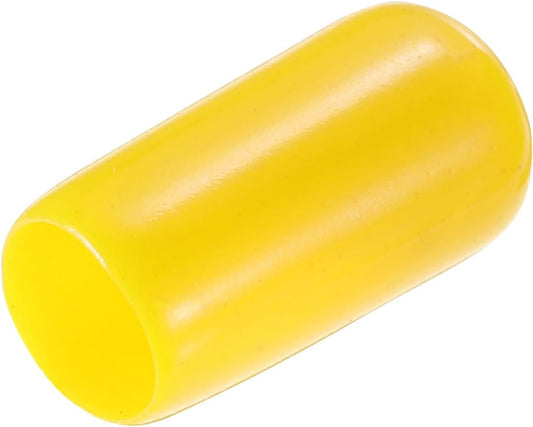 uxcell 20pcs Rubber End Caps 7mm ID Vinyl PVC Round Tube Bolt Cap Cover Screw Thread Protectors Yellow