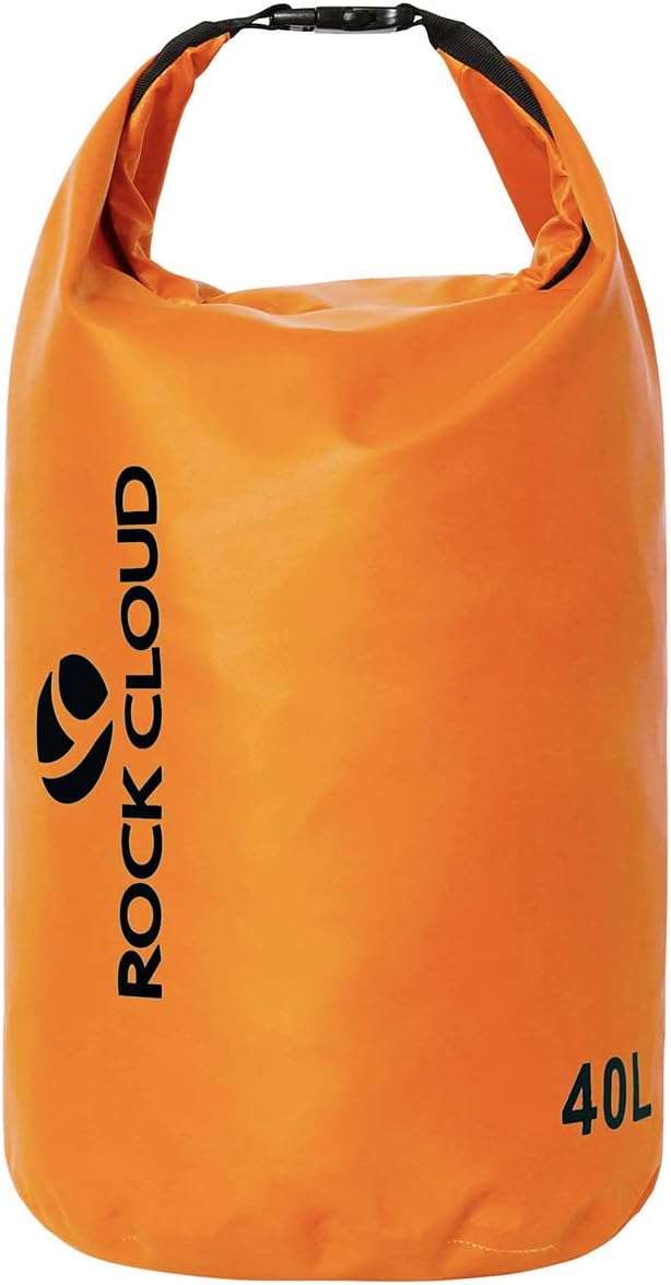 ROCK CLOUD Dry Bag Waterproof 40L Dry Sack for Kayaking Rafting Boating Beach Surfing Swimming Canoe Camping Hiking Fishing Ski, Orange