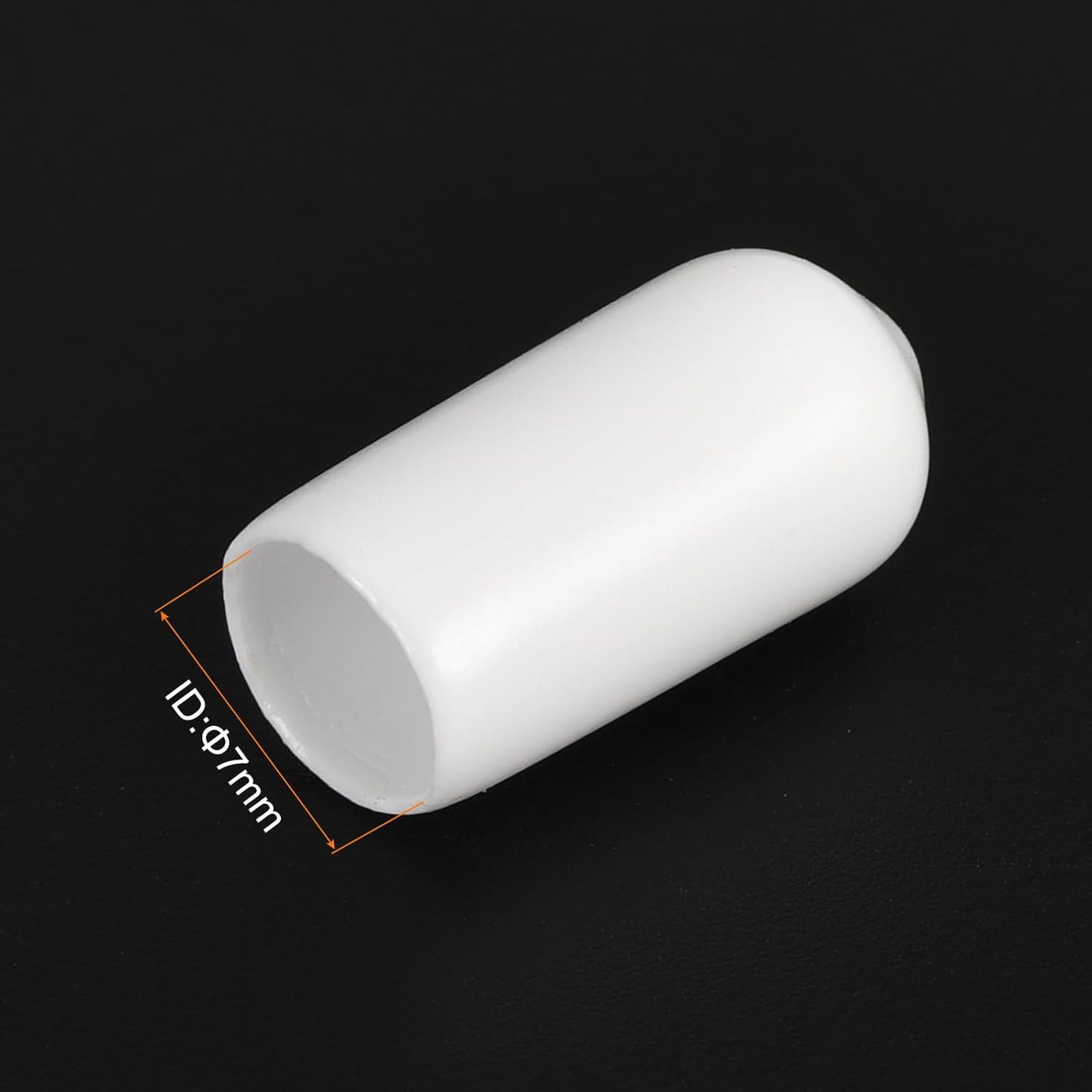 uxcell 20pcs Rubber End Caps 7mm ID Vinyl Round End Cap Cover Screw Thread Protectors White