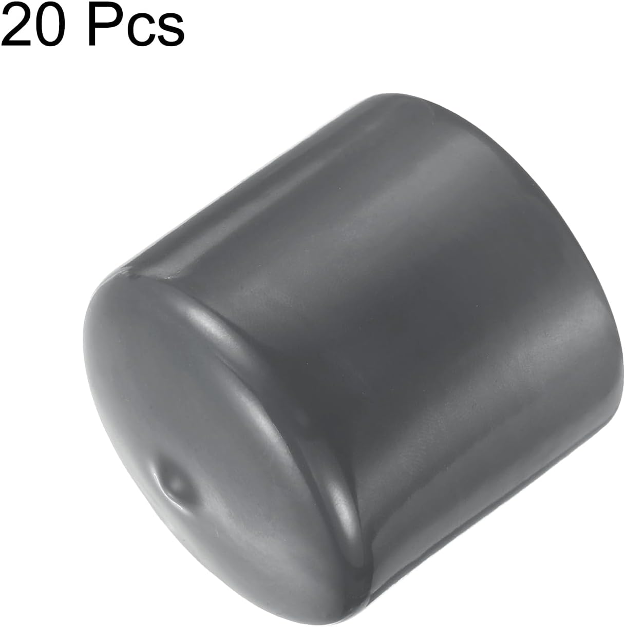 uxcell 20pcs Rubber End Caps 48mm ID Vinyl Round Tube Bolt Cap Cover Thread Protectors Dark Grey