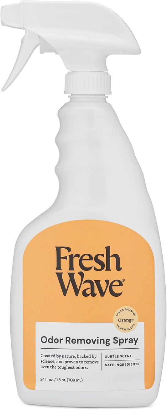 Fresh Wave Orange Scent Odor Eliminator Spray & Air Freshener, 24 fl oz. | Odor Absorber for Home, Furniture, Fabrics & Trash | Safer Odor Relief